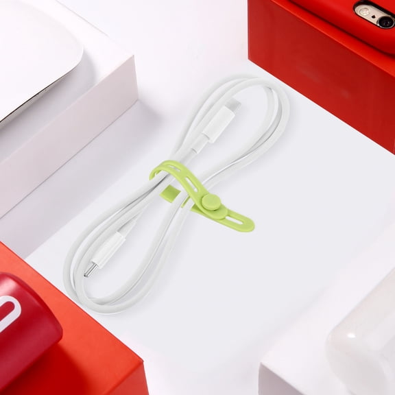 RENACLIPY 20Pcs Silicone Wire Hanger Reusable Tie Straps for Desk Organization Assorted to School