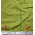 thumbnail image 1 of Soimoi Green Silk Fabric Dotted Jamdani Decor Fabric Printed Yard 42 Inch Wide, 1 of 1
