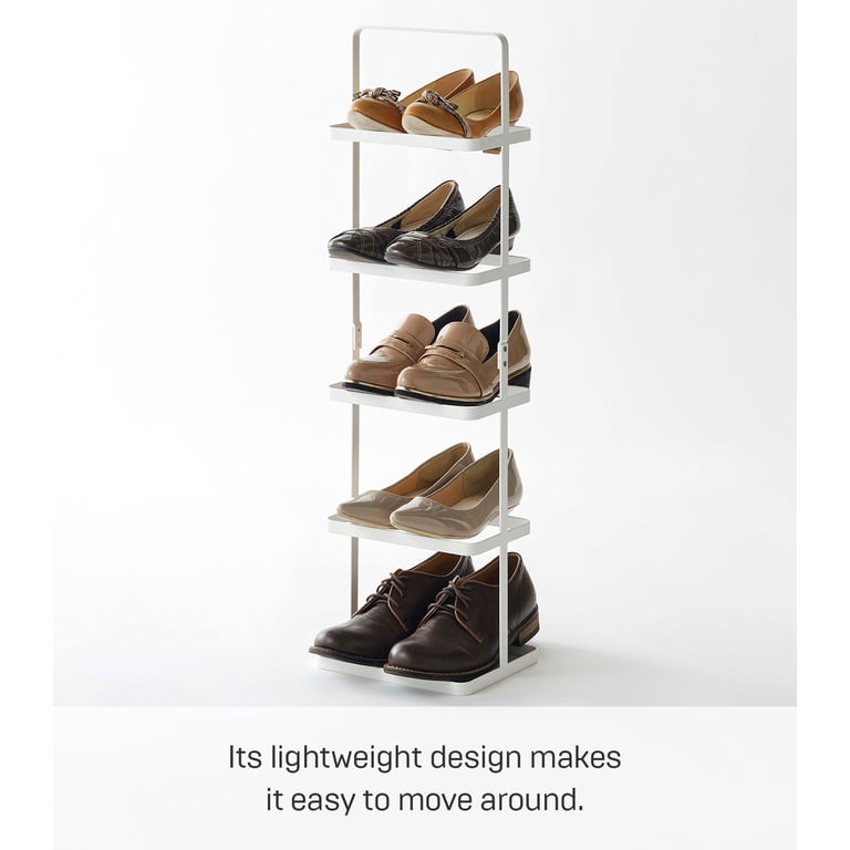 Yamazaki Home Metal Shoe Rack - Space Organizer, White, Tall
