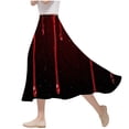 thumbnail image 2 of Nmnitkp Skirts for Women Halloween Print Women's Pleated Skirt Chiffon Elastic Waist A-Line Midi Length Skirt Fashionable Trends Maxi Skirt, 2 of 6