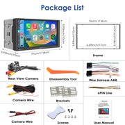 Carpuride 7 Double Din Car Stereo CarPlay Android Auto Bluetooth w/Camera