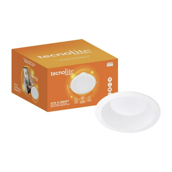 Lámp Downlight LED Intelgente Tecnolite 20W Blanca Atenuable negro