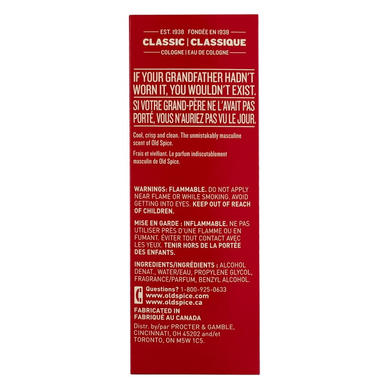 Old Spice Original Scent Classic Cologne Spray, 4.25 oz