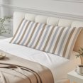 thumbnail image 5 of Brown Grey Stripe Body Pillow Cover 20x54, Modern Farmhouse Vertical Striped Decorative Pillowcase with Zipper, Microfiber Pillow Protector, Soft Breathable Long Lumbar Pillowcases for Women, 5 of 9