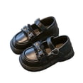 thumbnail image 2 of ITSAME Girls Platform Loafers, Closed Toe Adjustable Strap Soft Sole Kids School Uniform Dress Shoes Black 11.5(Little Kids), 2 of 9
