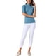 thumbnail image 2 of SUÉTER DE CUELLO MOCK PARA MUJERES INSPIRE CHIC, LIGERO, AJUSTE SLIM, MANGA CORTA, TOPS DE PUNTO S AZUL POLVO, 2 of 6