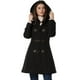 thumbnail image 1 of Abrigo de Invierno con Capucha y Botones para Mujer Negro S, 1 of 5