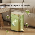 thumbnail image 6 of KSSKSS 2.6 Gallon/10L Slim Stainless Steel Bathroom Trash Can with Soft Close Lid, for Narrow Spaces,Bathroom, Bedroom (Titanium Gold), 6 of 8