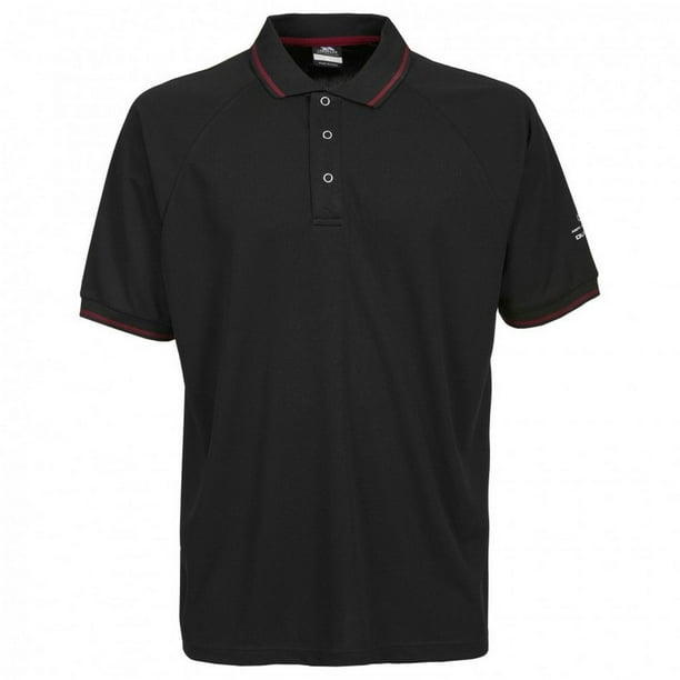 Trespass - Polo de deporte manga corta Modelo Bonington hombre caballero (Negro/Rojo)
