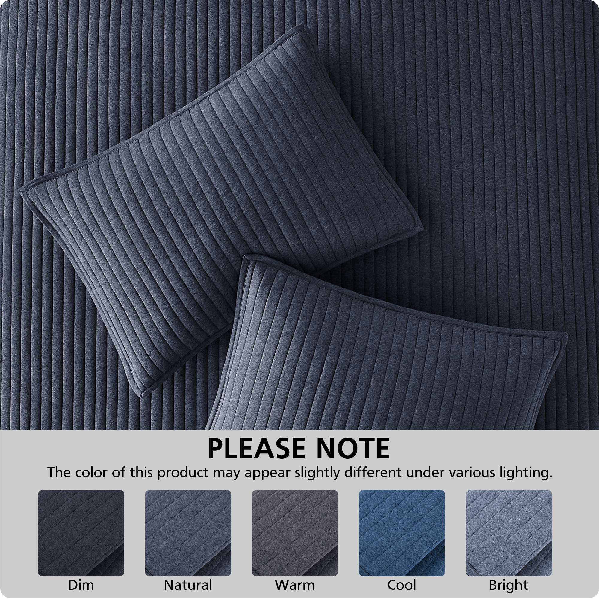 Mainstays Jersey Quilt Bedding 60% Cotton, 40% Polyester Jersey Knitted Weave, King - Reversible, Breathable