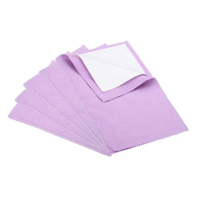 Uxcell 12x10" Paño Grande para Limpiar Joyas, 3 Pcs Paño de Pulido de Algodón de Múltiples Capas Color Púrpura Claro