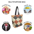 thumbnail image 7 of FORMRS Womens Canvas Tote Bag with Zipper Inner Pocket Shoulder Handbag, Checkered Pattern, 7 of 7