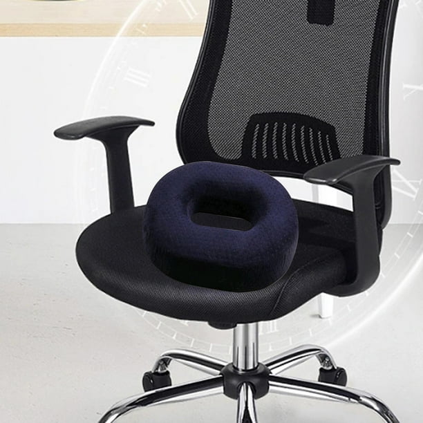 Cojín de asiento de alivio de presión Soporte portátil Cojín de rosquilla Cojín de silla duradero, cómodo y liviano, Cojín de coxis para el hogar azul oscuro