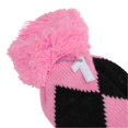 thumbnail image 2 of 3PCS Knitted Golf Club Head Covers Fine Pattern Protective Golf Club Headcovers Set with Pom Pom for Travel Pink Black, 2 of 4