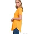 thumbnail image 3 of Zenana Women's Short Sleeve V Neck Relaxed Fit Casual Round Hem Tee Shirt Top, 3 of 4