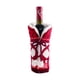 thumbnail image 1 of Funda navideña para botellas de vino - diseño de pompones tejidos en rojo, decoración festiva para hogar y restaurantes, 1 of 6