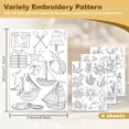 thumbnail image 2 of 38Pcs Ocean Elements Embroidery Pattern Stabilizer 8.3"x11.7" Sea Creature Soluble Stick and Stitch Embroidery Sticker 4 Sheets Sea Grass Sailboat Water Hand Sewing DIY Embroidery Paper, 2 of 7