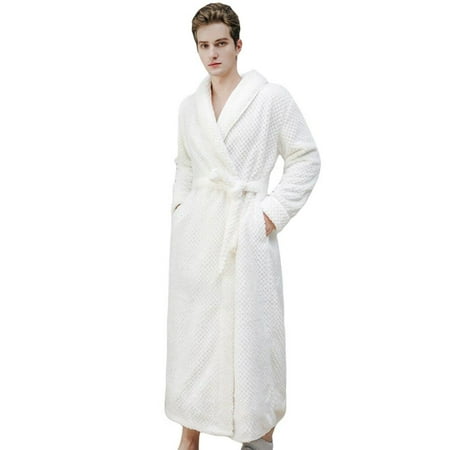 

[BRAND] Clearance!Women Men Pajama Flannel Kimono Sleepwear Warm Coral Thick Long Soft Cute Nightwear Female Dressing Gown Long Bathrobe