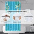 thumbnail image 6 of Blue Ocean Shower Curtain Spring Nature Floral Green Leaves Bath Curtains Decorative Polyester Fabric Cloth Washable Bathroom Shower Curtains Set with Hooks, 72x72 Inch, 6 of 6