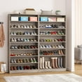 thumbnail image 4 of Tribesigns Tall Shoe Cabinet, 9 Tiers 40-45 Pairs Heavy Duty Wood Freestanding Shoe Storage Cabinet, 70.8'' Tall Shoe Cabinet with Open Storage for Entryway (Beige Gray), 4 of 5