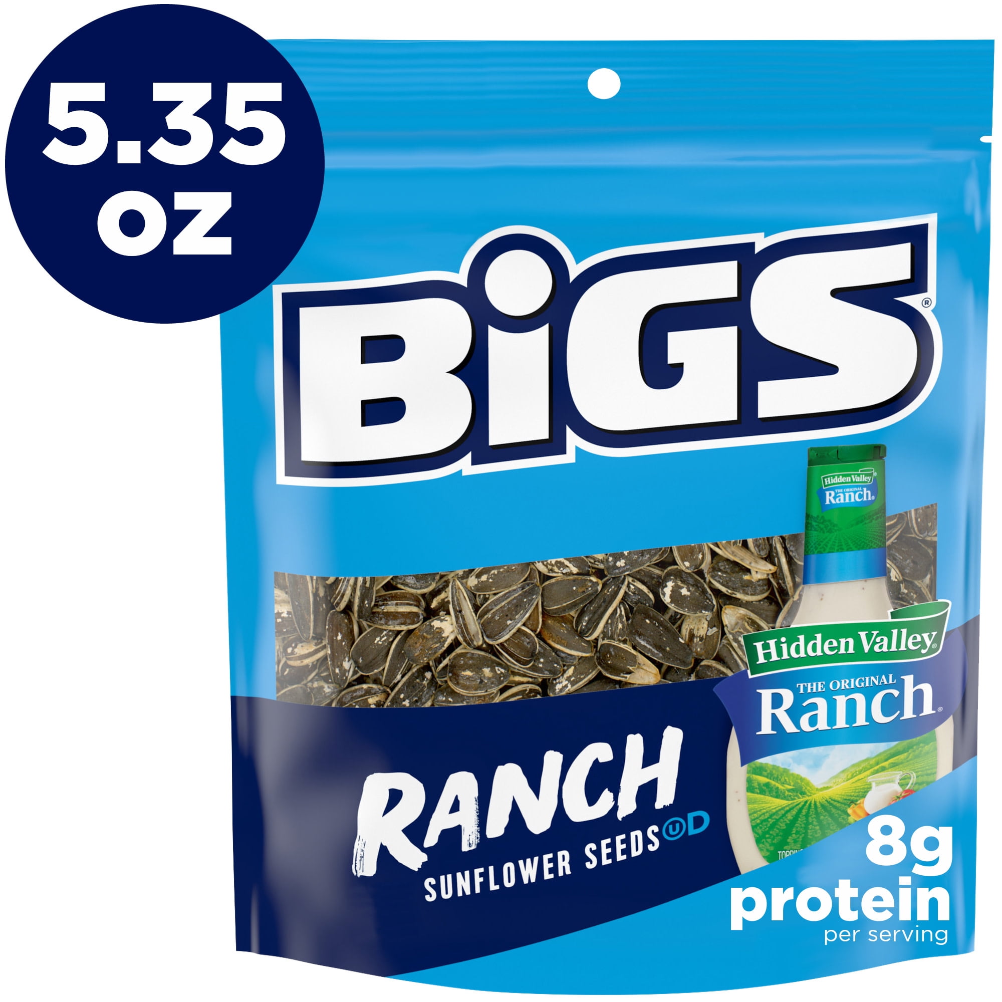 BIGS Sunflower Seeds, Hidden Valley Zesty Ranch Flavor, 5.35 oz.