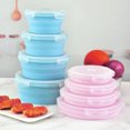 thumbnail image 4 of YAOMOBB Airtight Lunch Container Round Silicone Lunch Box Microwave Safe Foldable Sealed Lid Portable Bento Food Container for Kitchen, 4 of 7