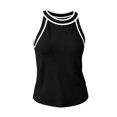 thumbnail image 3 of Miluxas Women's Halter Neck Sleeveless Tank Tops Contrast Trim Loose Tunic Shirts Tops Casual Beach Vacation Outfits for Summer Daily Wear Black, 3 of 7