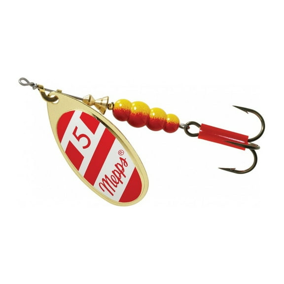 Mepps Aglia Plain Inline Spinner Gold/Red/White 1/2 oz