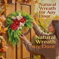 thumbnail image 4 of Rustic Bohemian Wreath – Double-Sided Door Hanging with Linen Bow & Greenery, Large Boho Wreaths for Front Door, Spring Wreath for Home, Patio, Front Porch (D), 4 of 9