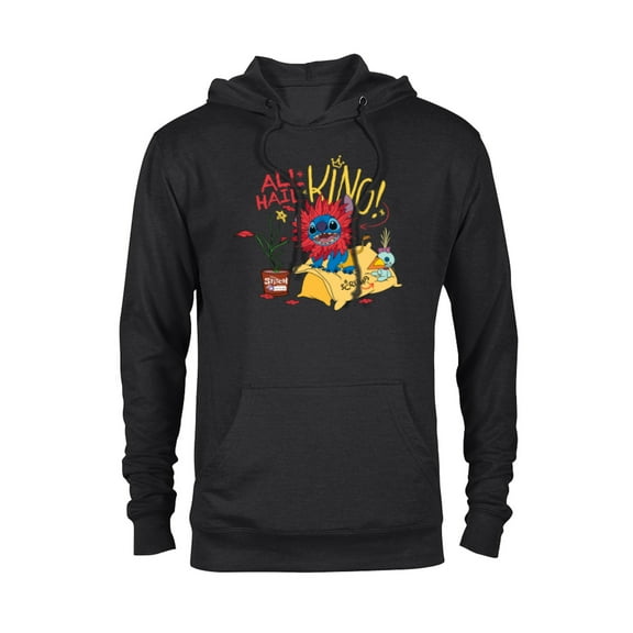 Disney 100 Stitch in Costume The Lion King All Hail the King - Pullover Hoodie for Adults - Customized-Black