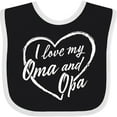 thumbnail image 3 of Inktastic I Love My Oma and Opa in White Chalk Heart Boys or Girls Baby Bib, 3 of 4