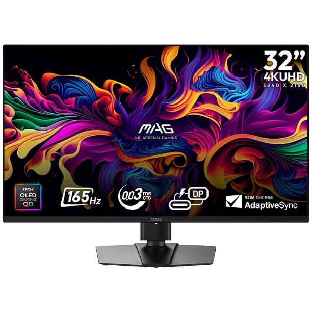 Monitor Gamer 32" MSI MAG 322UP QD-OLED E16 0.03ms 165 Hz 4K UHD USB-C HDMI 2.1 DisplayPort 1.4a Adaptive Sync