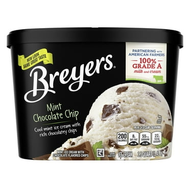 Breyers Mint Chocolate Chip Ice Cream Gluten-Free Kosher Dairy Milk, 1.5 Quart