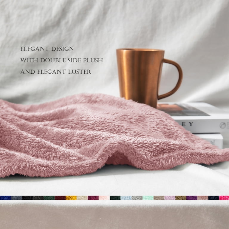 Exclusivo Mezcla Plush Fleece Throw Blanket 50x70 Pink photo 7