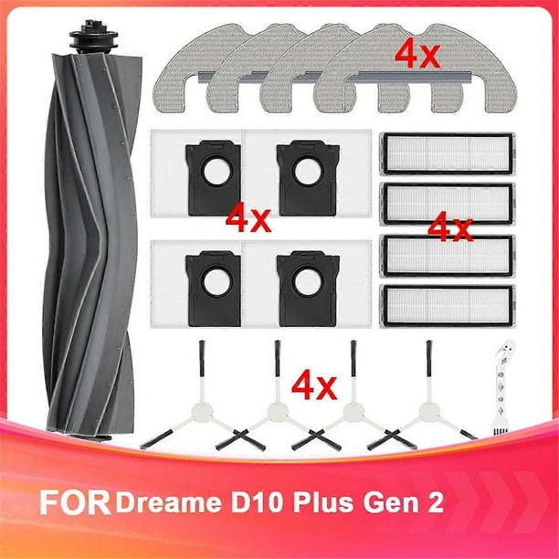 Accessory Kit for Dreame D10 Plus Gen 2 - Includes Main Brush, Dust Bags, Wipes, HEPA Filters, and S