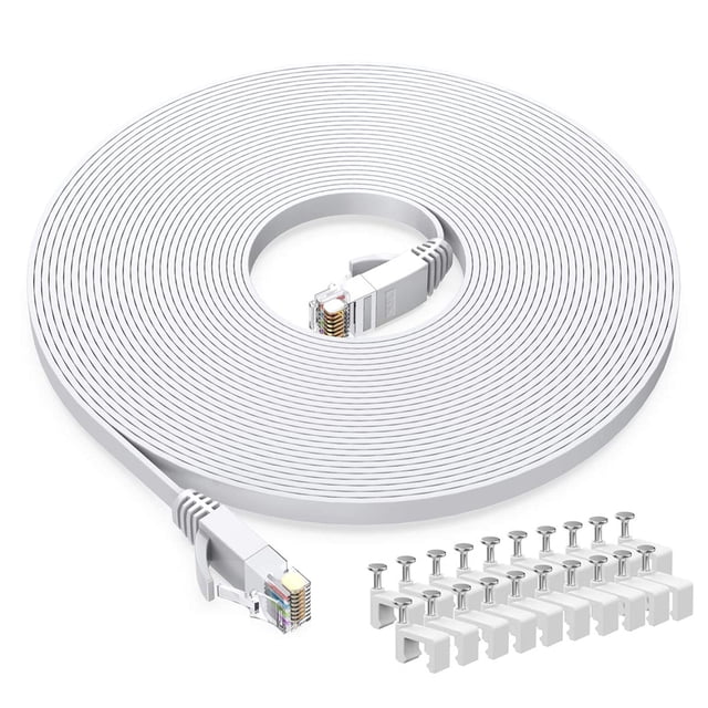 Cable Ethernet plano Cat6 BUSOHE de 6,1 m blanco RJ45