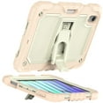 thumbnail image 6 of ELEHOLD for iPad mini 6th Generation 8.3 inch 2021 Ragged Case, Soft Silicone Hard PC Shoulder Strap Built-Kickstand Anti-Drop Shockproof Heavy Duty Protective Cover Case,Rosegold+Beige, 6 of 10