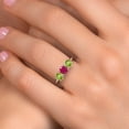 thumbnail image 4 of Gem Stone King 925 Sterling Silver Red Ruby and Green Peridot Engagement Ring for Women | 1.65 Cttw | Round 5MM | Gemstone July Birthstone | Size 5, 4 of 6