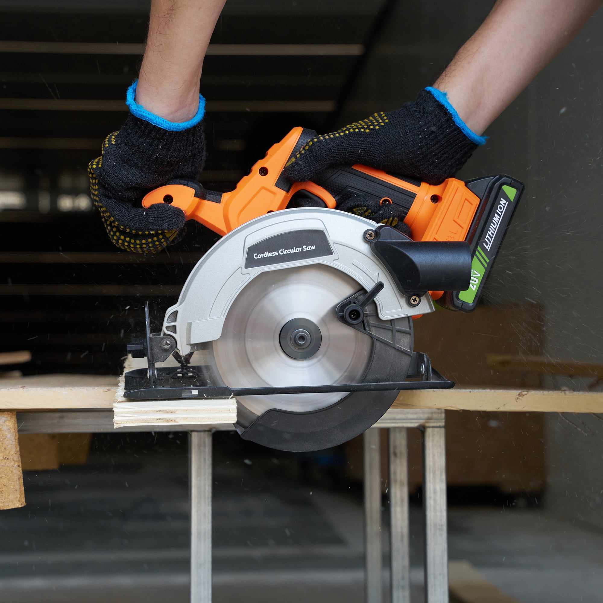 GASKY 6-1/2 inch 20V Cordless Circular Saw with Battery and Charger, Brushless Circular Saw Battery Powered, 0-45°Bevel Lightweight Circular Saw Kit, for Wood Cutting
