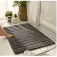 thumbnail image 2 of 40*60cm Bath Rugs 2pcs Set Made of 100% Polyester Extra Soft and Non Slip Bathroom Mats Specialized in Machine Washable and Water Absorbent Shower Mat, Black, 2 of 5