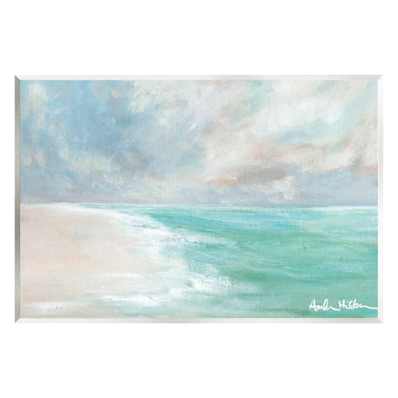 Stupell Peaceful Beach Foam Shore Scenery Landscape Painting Wall Plaque Unframed Art Print Wall Art