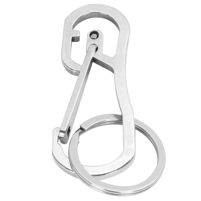 Porte-clés en Acier Inoxydable Design Simple Porte-Clés en Métal pour Hommes Femmes (Argent)