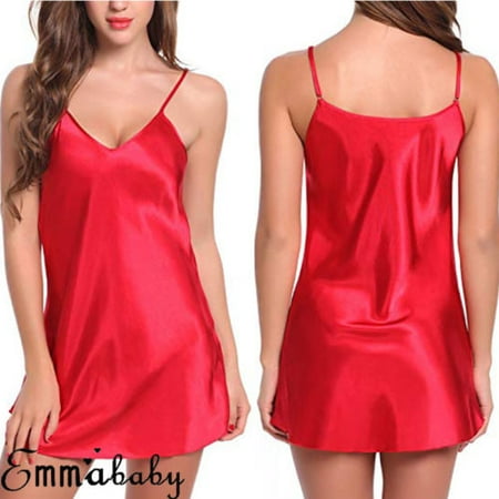 

LSFYSZD Women s Silk Lace Nightdress Babydoll Robe Sleepwear Kimono Lady Summer Casual Sleeping Suit