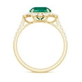 thumbnail image 2 of Rosec Jewels Nature Inspired Floral Ring, Created Emerald Ring with Moissanite Halo - 3.25 CT, 18K Yellow Gold, US 3.50, 2 of 9