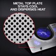 thumbnail image 3 of ENHANCE Cryogen 3 Gaming Laptop Cooling Pad - USB Powered 5 LED Fans , Metal Cooler Surface fits 17.3 inch Laptops , Device Holder for Smartphone , 5 Adjustable Stand Settings , Portable for PC Gamer, 3 of 9