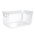 thumbnail image 2 of 1 PC Extra Large Clear Plastic Storage Bins - Transparent Acrylic Organizers with Built-In Handles, Square Containers for Home and Office, 2 of 8