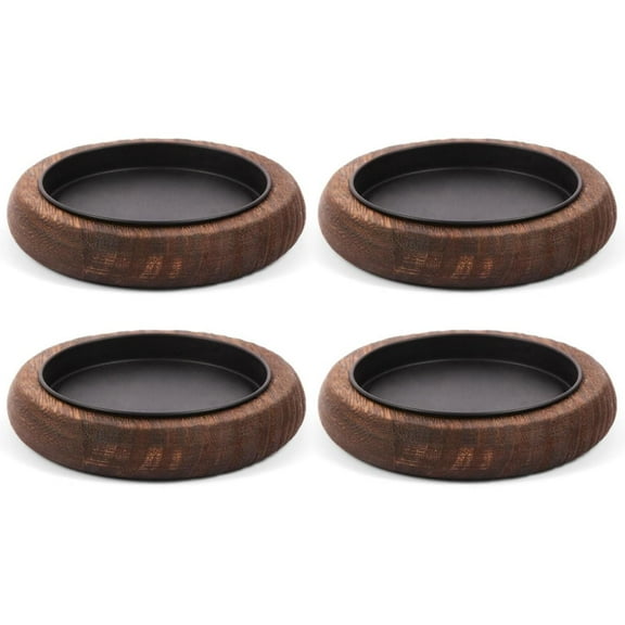 4Pcs Wood Candle Holder Farmhouse Decor Wooden Pillar Candles Tray for Table Centerpiece Small Decorative Tray Riser Round Wooden Plate Pedestal Stand for Coffee Table for Christmas Decor Ornaments