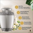 thumbnail image 3 of Ample Cremation Urns for Ashes - Meena Coated Aluminum Memorial Urns | Elegant Design | 4 Size Options (Keepsake 3x2 inch & Large 10.5x6.5 inch) Engravable 1 Large With Engrave (Model No - ACU011), 3 of 10