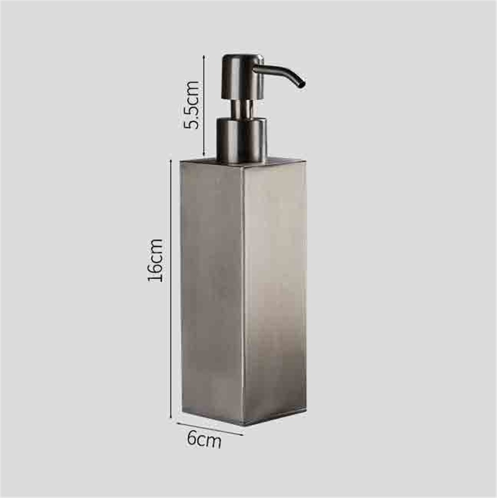 Stainless Steel Cubic Soap Dispenser Bathroom Squeeze Single Lotion Bottle Square Black/Silver