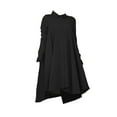 thumbnail image 2 of Neinkie Women's Oversized Linen Shirts Blouses Tops Long Sleeve High Low Button Up Shirts, 2 of 7